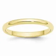 10k Yellow Gold 2.5mm Half Round Wedding Band Ring