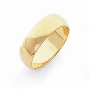 10k Yellow Gold 6mm Half-Round Wedding Band Ring