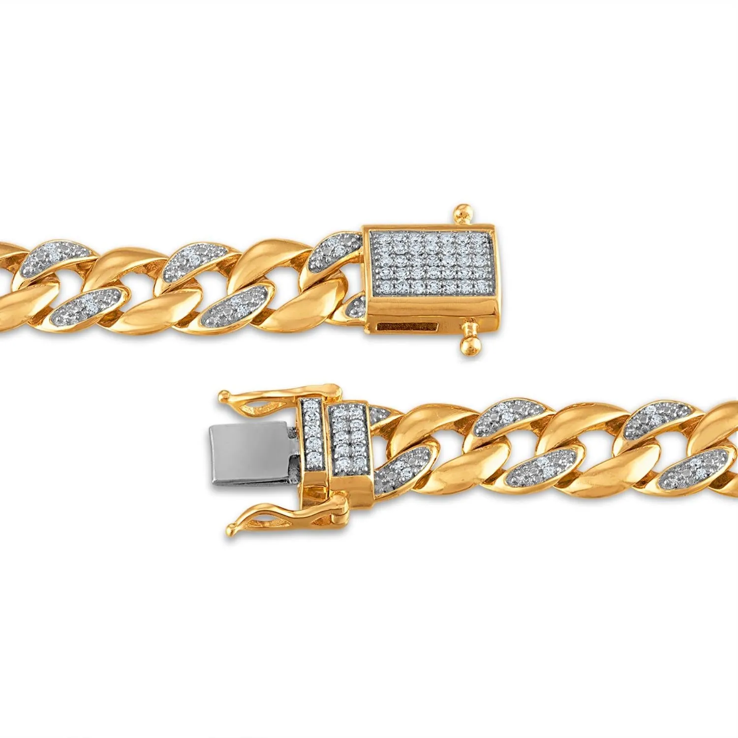 1/2 CTW Diamond Miami Cuban Link 8.5-inch Bracelet in 10KT Yellow Gold