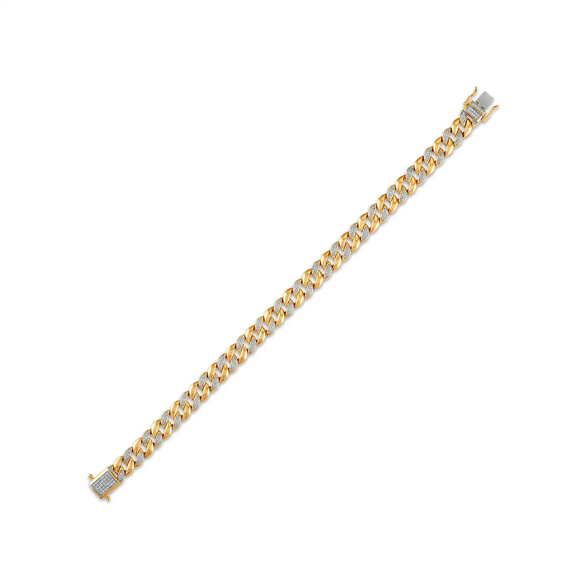 1/2 CTW Diamond Miami Cuban Link 8.5-inch Bracelet in 10KT Yellow Gold