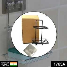 1763A 2 Layer SS Soap Rack used in all kinds of places household and bathroom purposes for holding soaps.