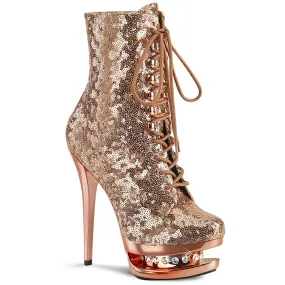 6 Inch Heel BLONDIE-R-1020 Rose Gold Sequins