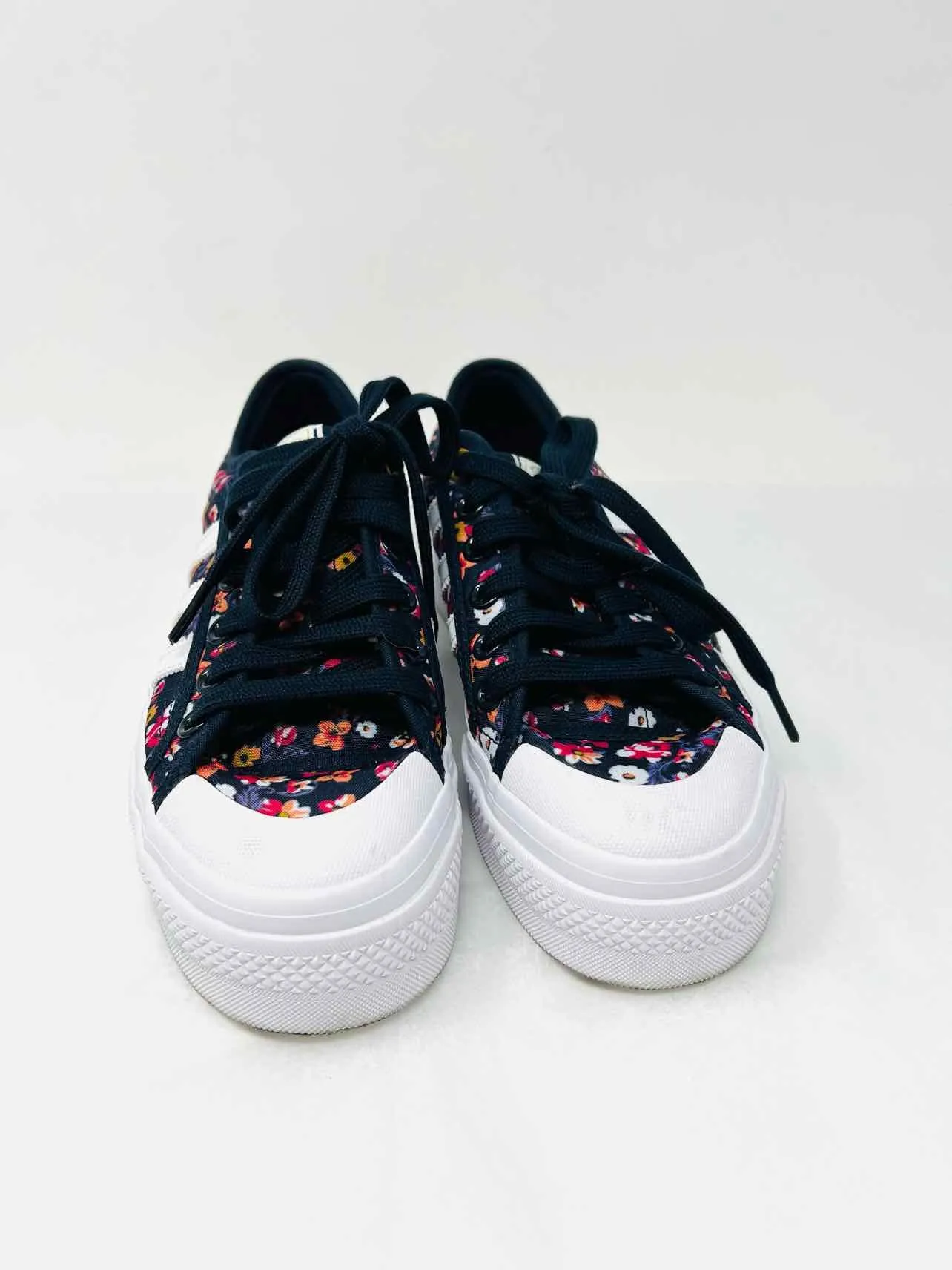 Adidas Size 6.5 Navy/Multi Floral Lace-Up Shoes Sneakers