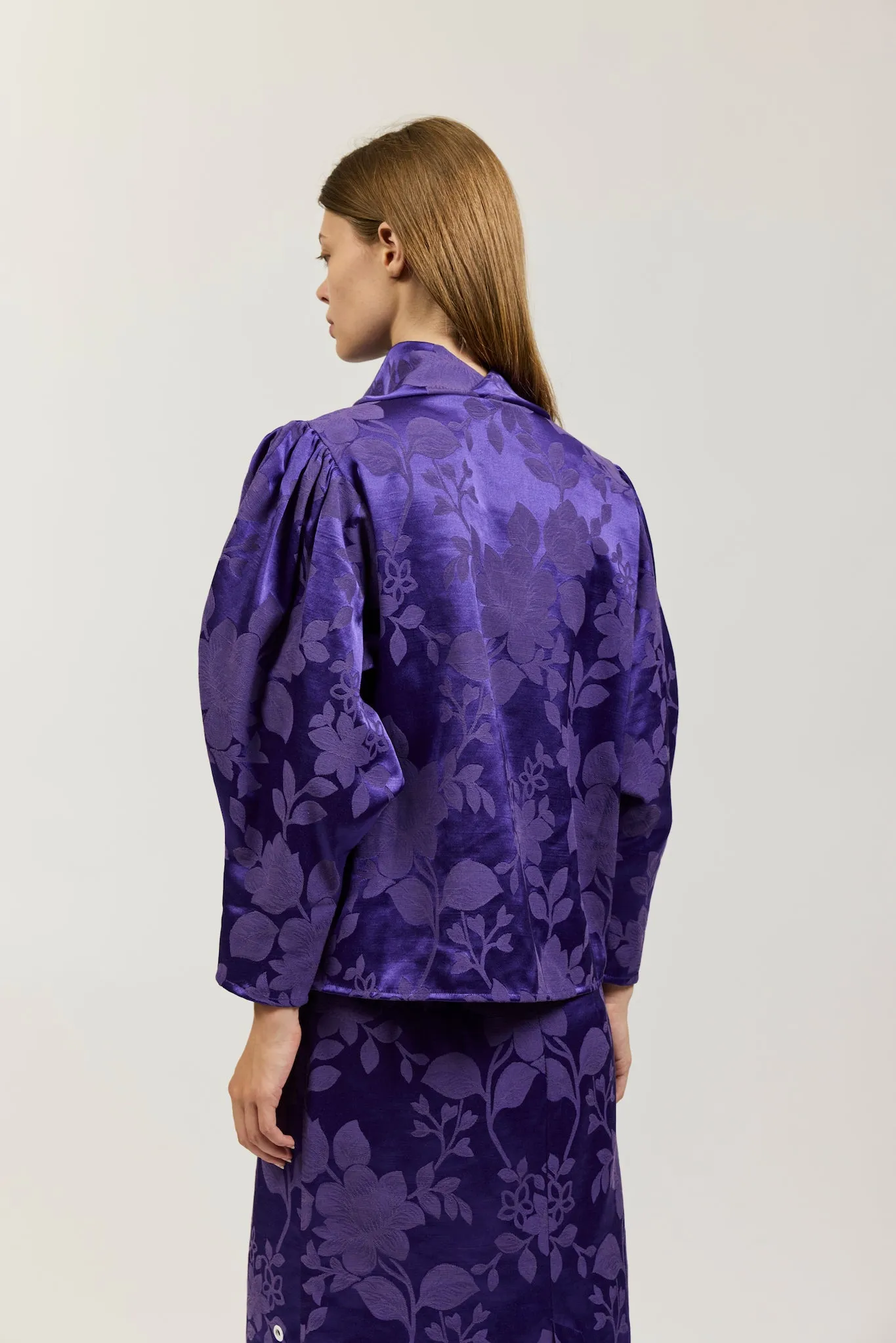 Adorne Top in Purple Jacquard