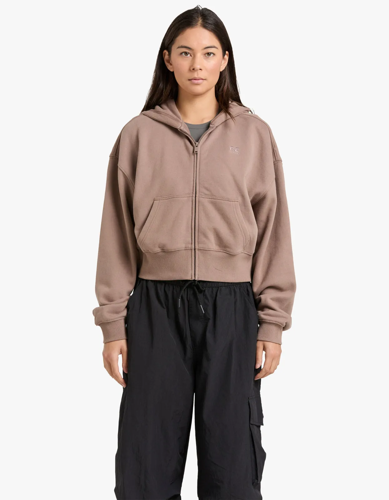 Adventure Zip Through Hoodie - Taupe Brown