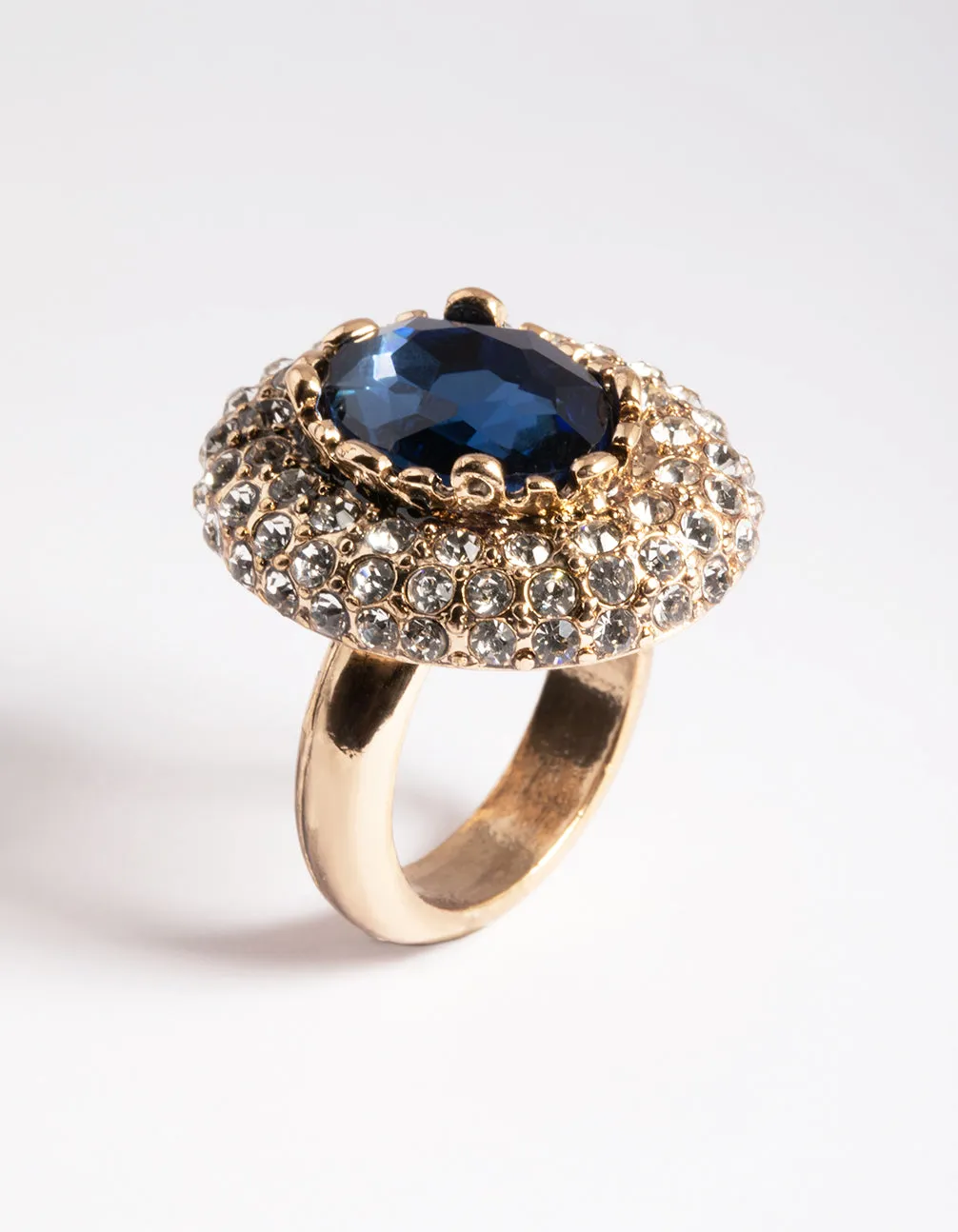 Antique Vintage Blue Cocktail Ring