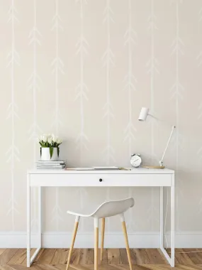 Arrow Wallpaper In White- Peel and Stick and Soak and Stick Wallpaper