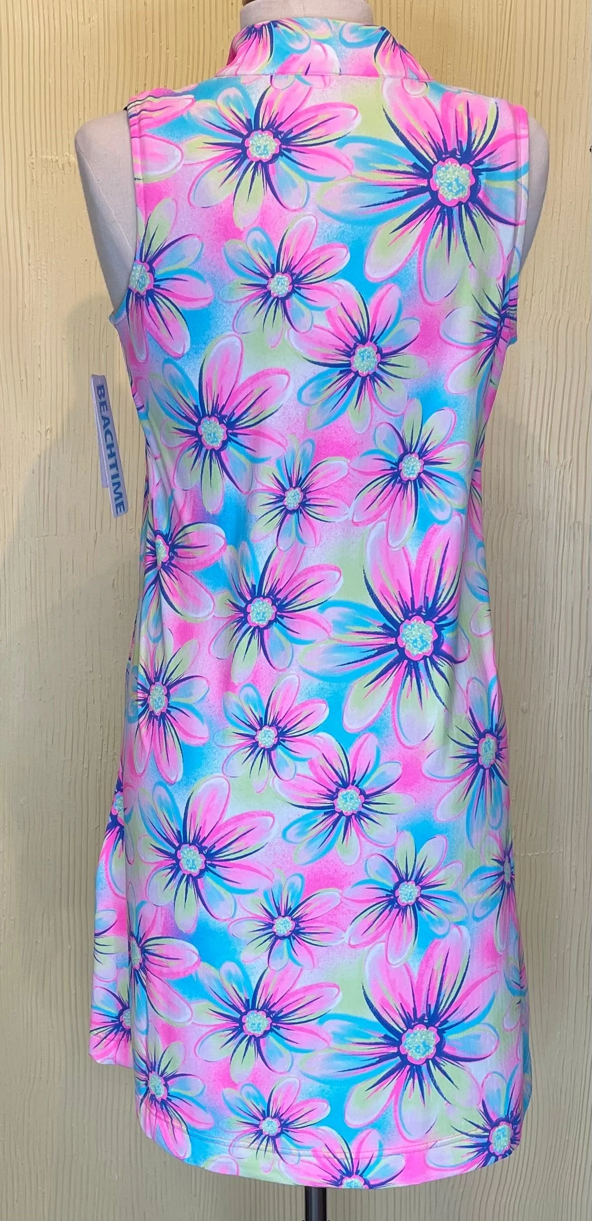 Beachtime Sleeveless Zip-Up Dress SPF4539P Flowers