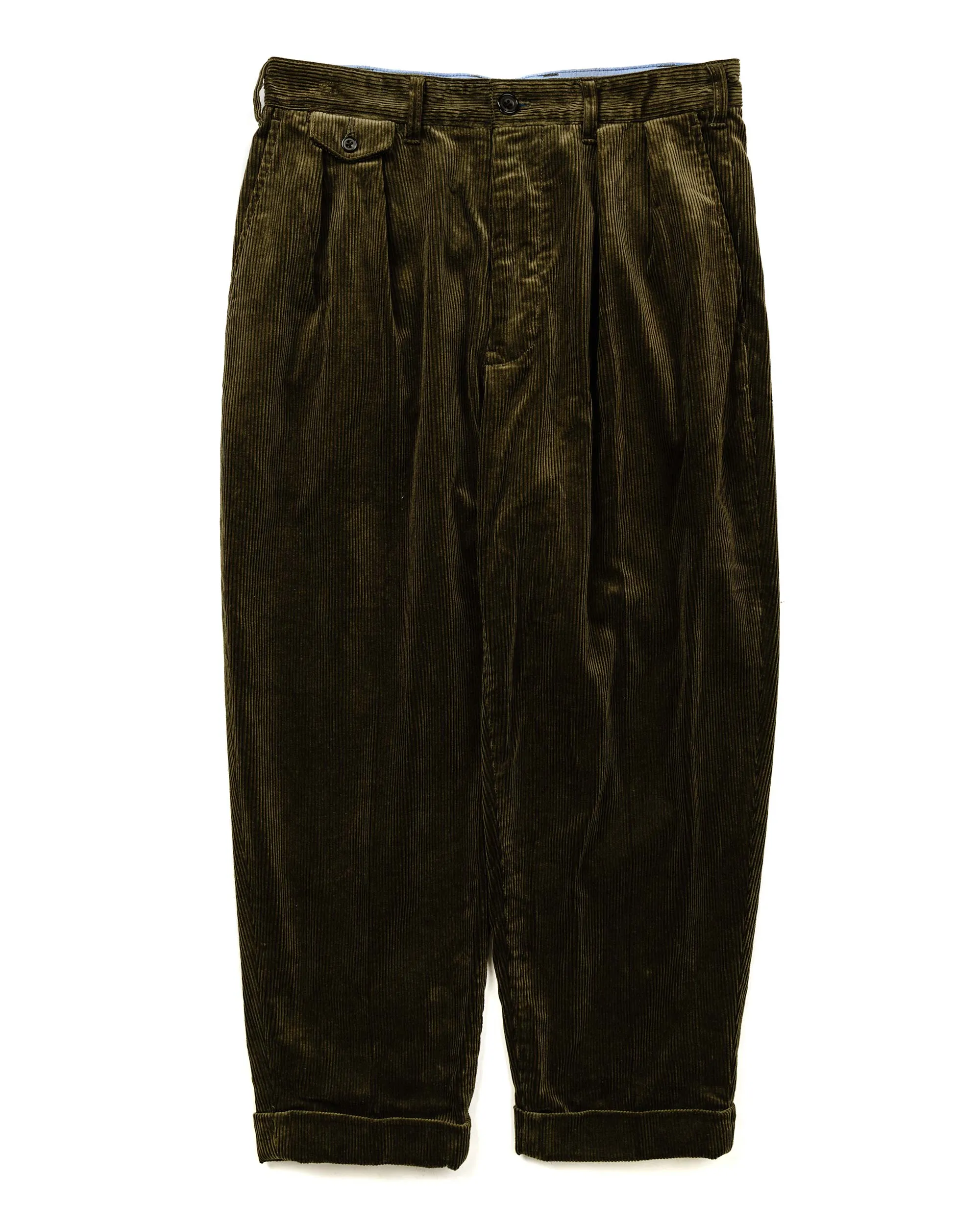 Beams Plus 2Pleats Corduroy Dark Green