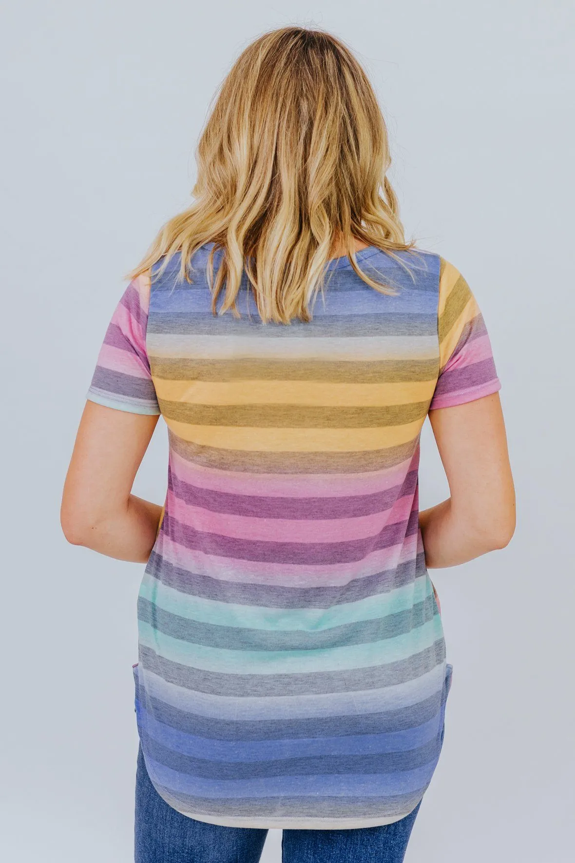 Between The Lines Striped Tee In Navy