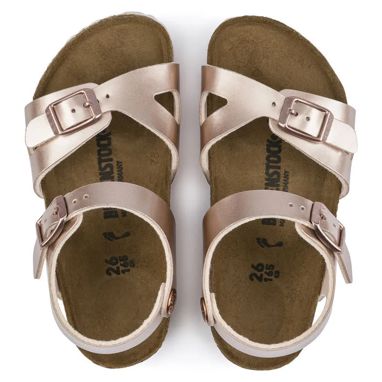 Birkenstock Kids Rio Birko-Flor Electric Metallic Copper - Narrow