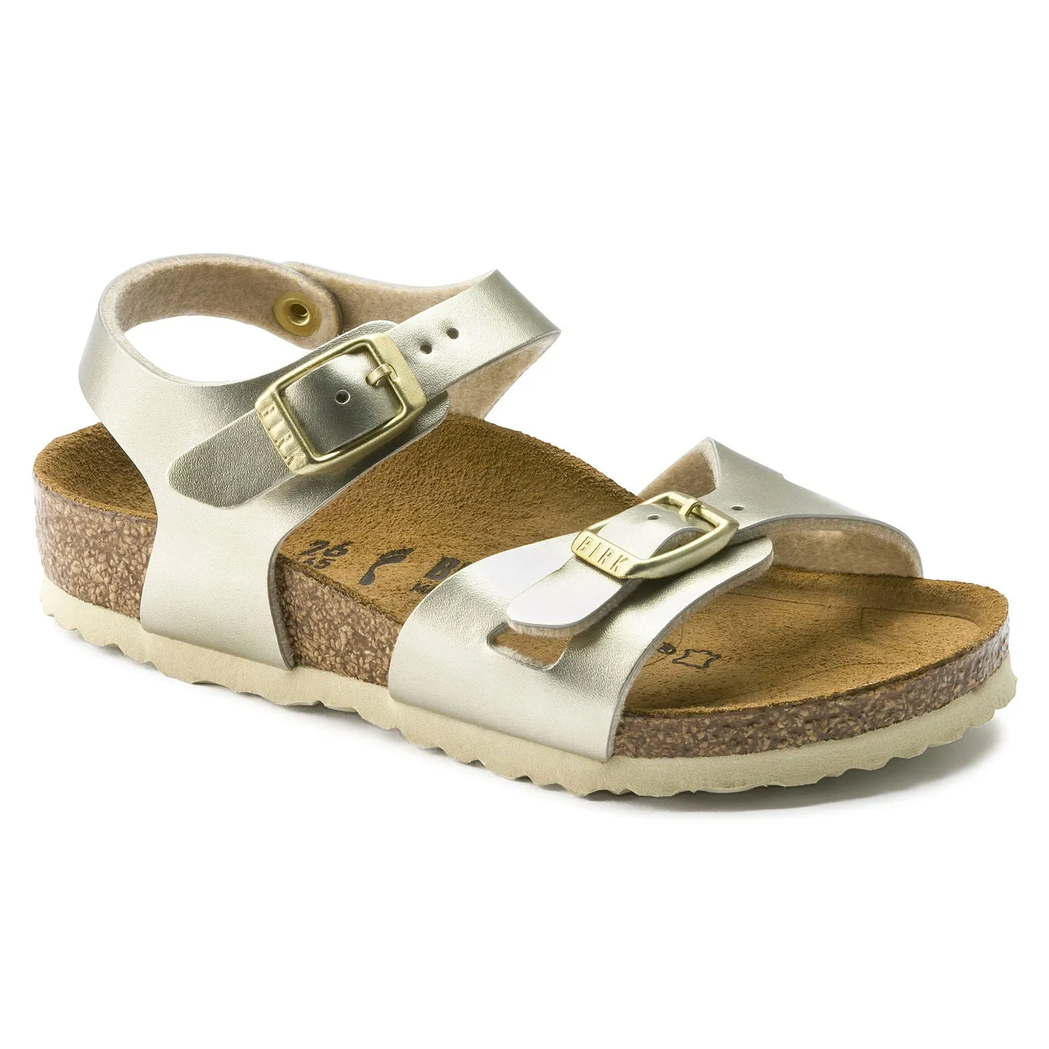 Birkenstock Kids Rio Birko-Flor Metallic Gold - Narrow