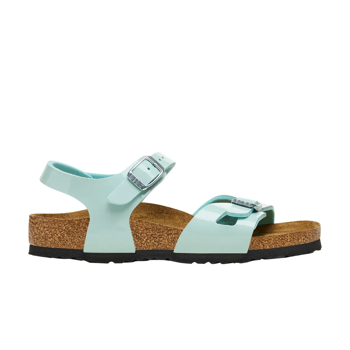 Birkenstock Kids Rio Birko-Flor - Patent Surf Green - Narrow