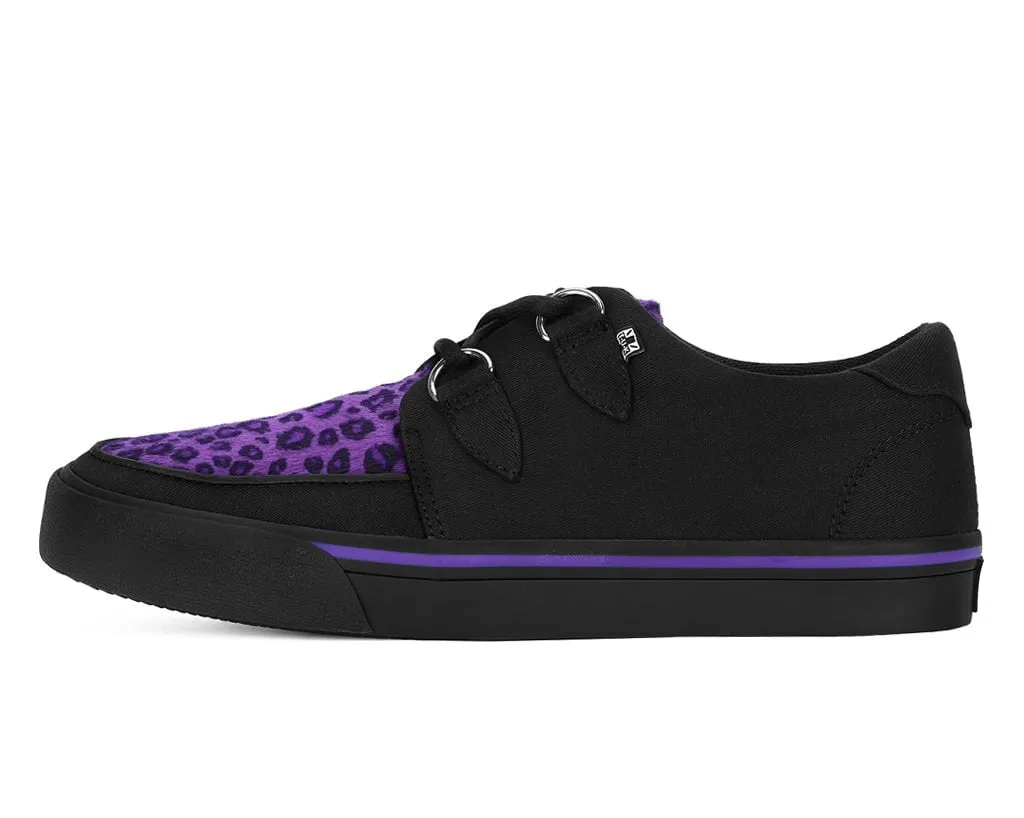 Black & Purple Leopard D-Ring Sneaker