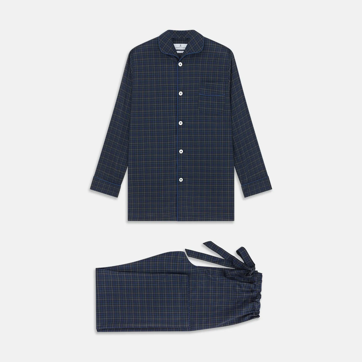 Blue Multi Check Wool Quin Pyjama Set