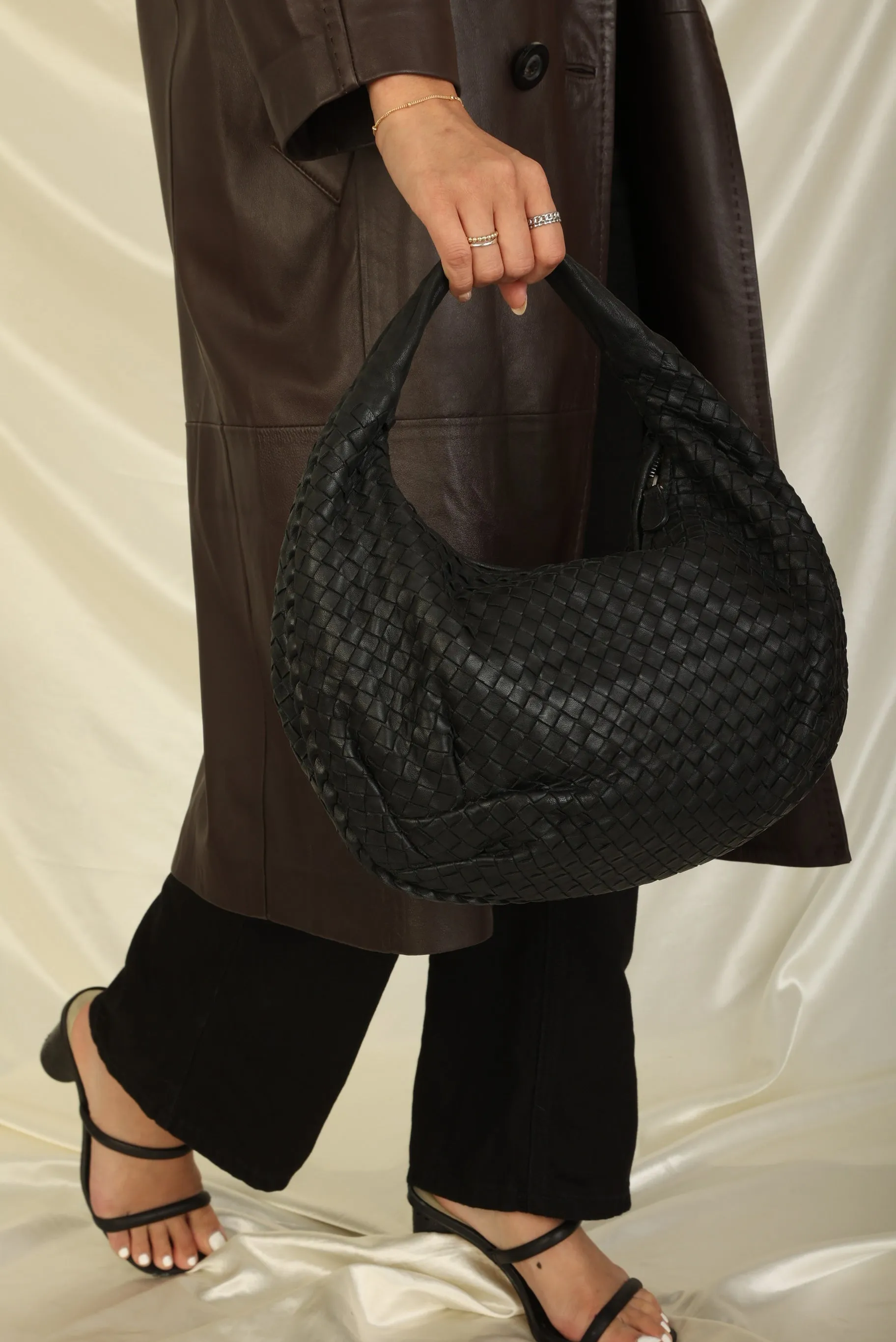 Bottega Veneta Intrecciato Black Braided Hobo