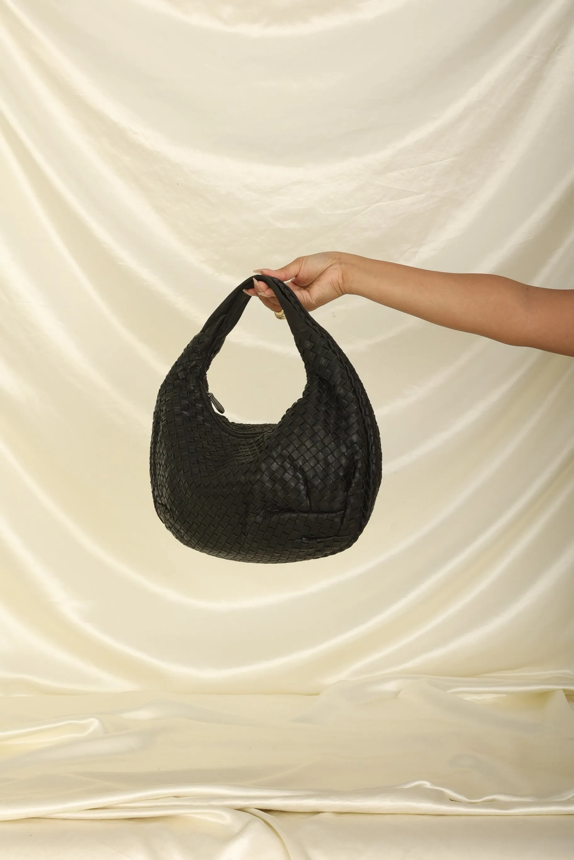 Bottega Veneta Intrecciato Black Braided Hobo