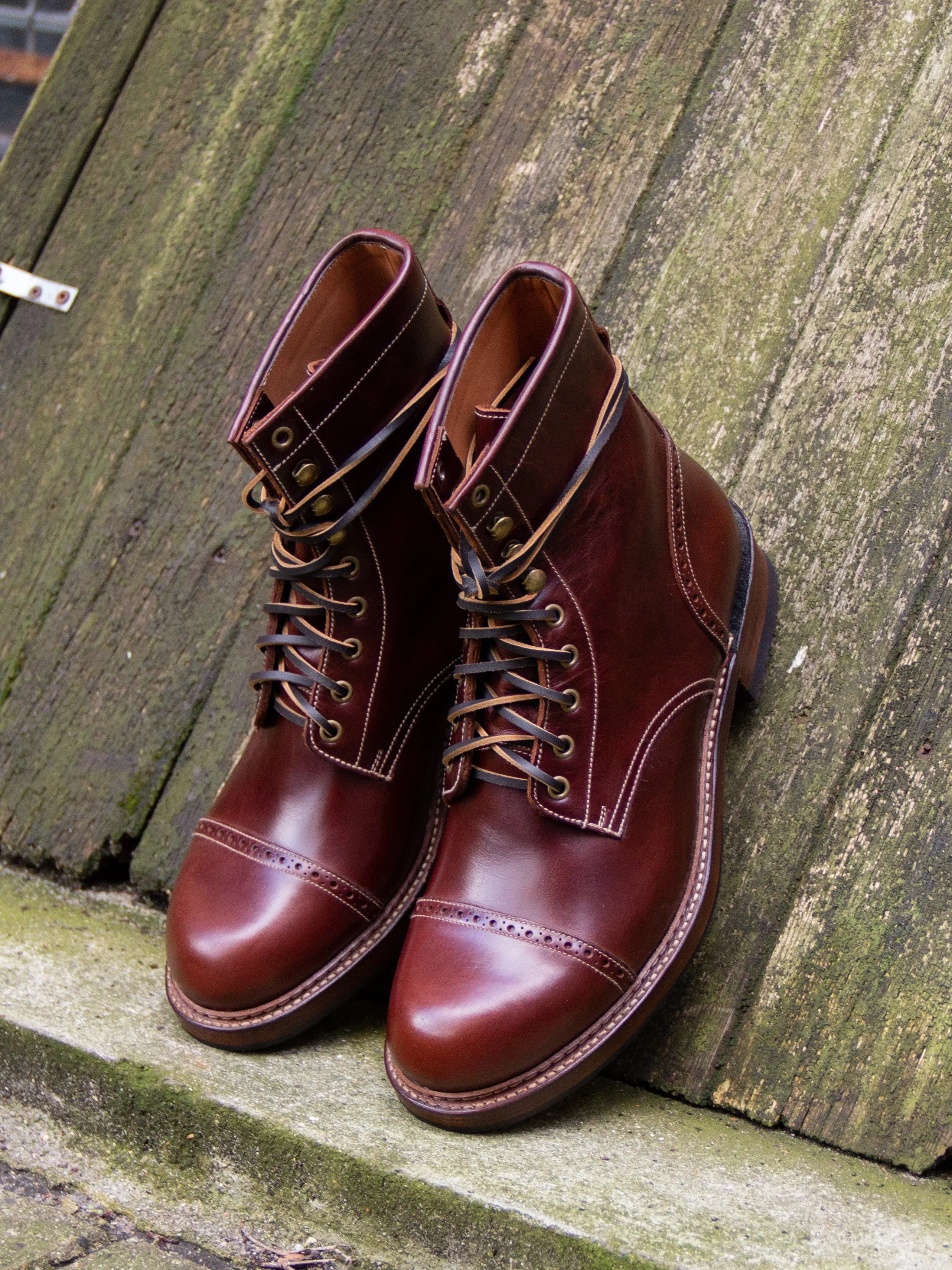 Bright Shoemakers, Combat Boot, Chestnut Brown