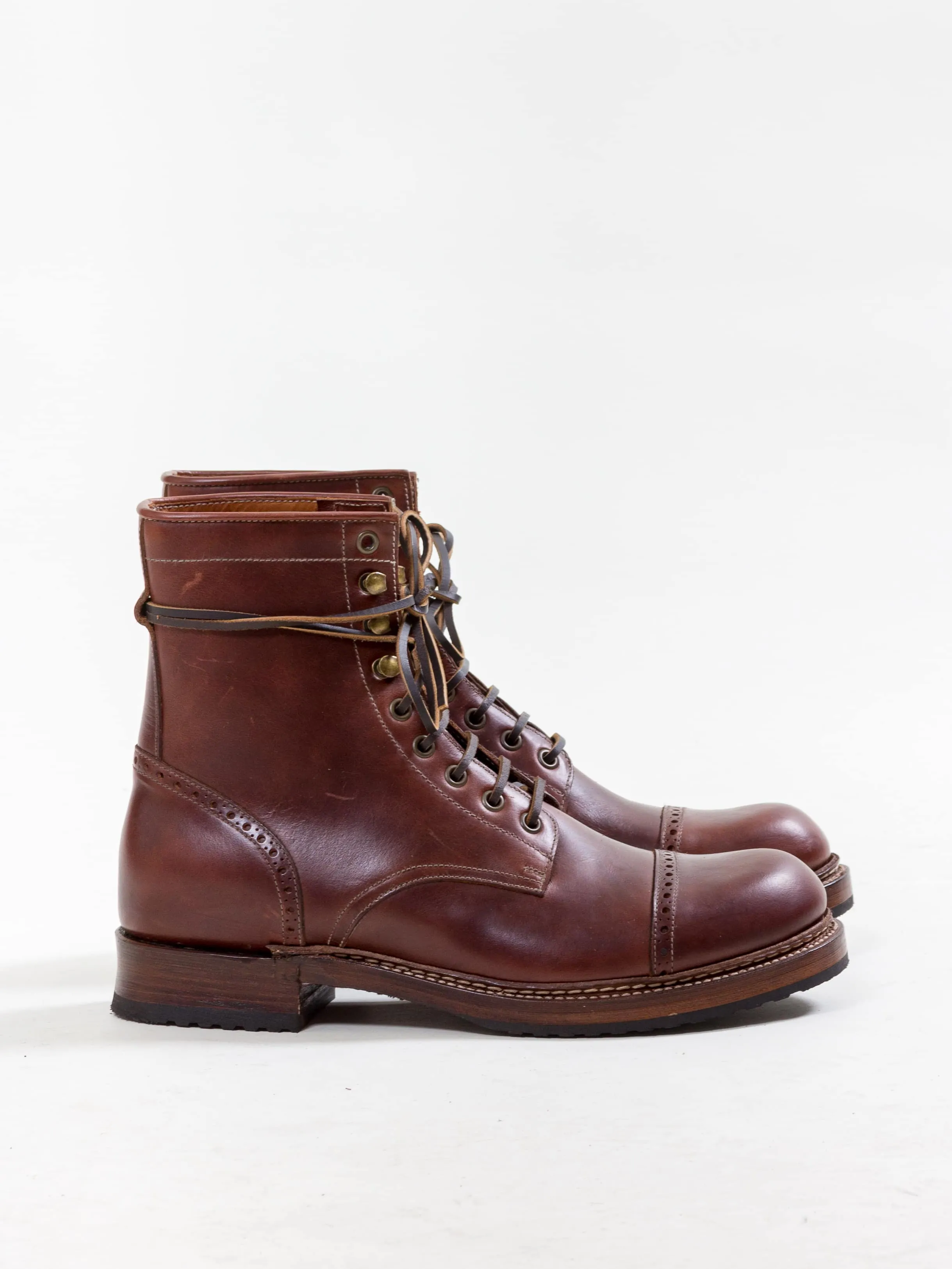 Bright Shoemakers, Combat Boot, Chestnut Brown