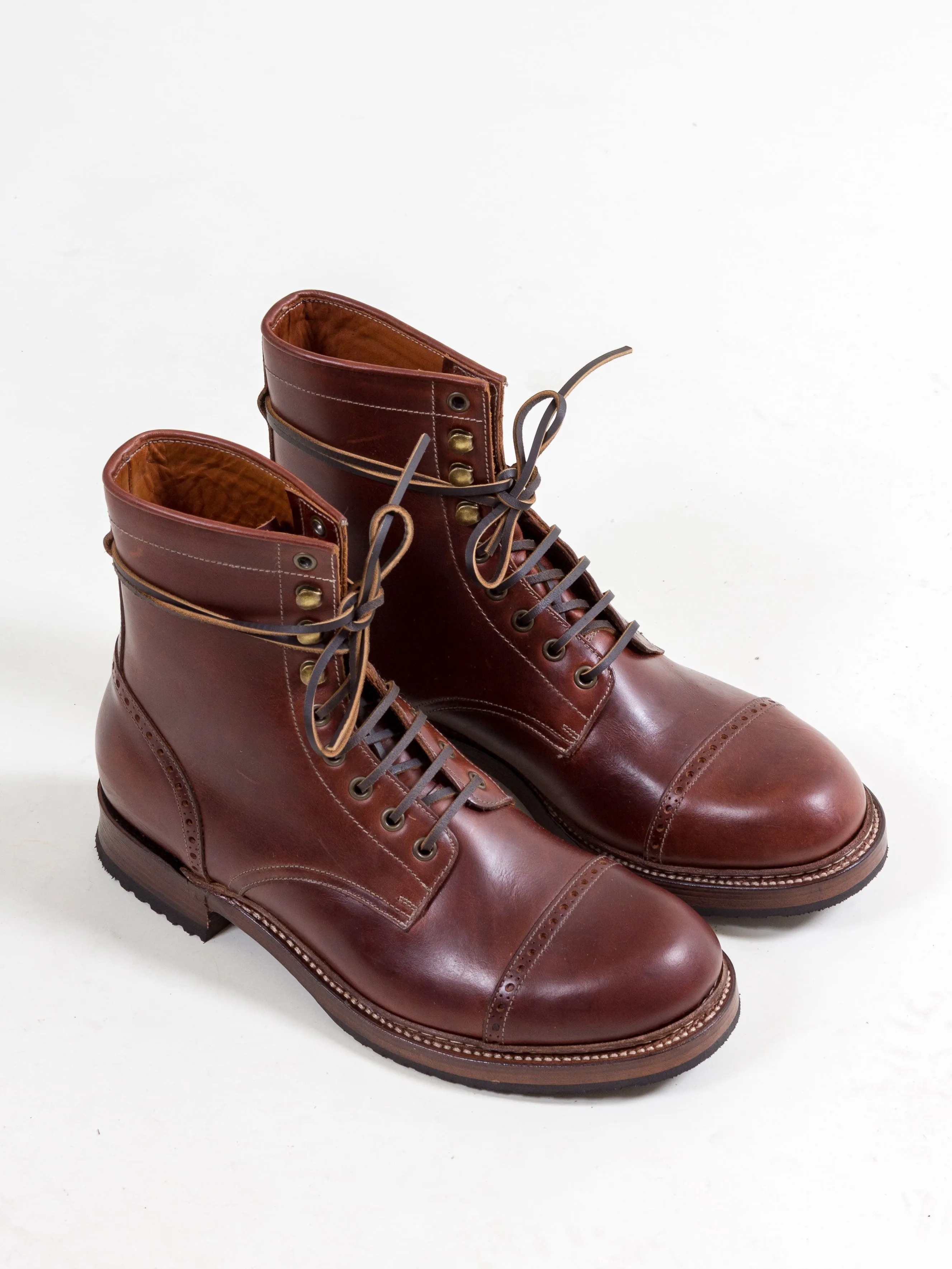 Bright Shoemakers, Combat Boot, Chestnut Brown