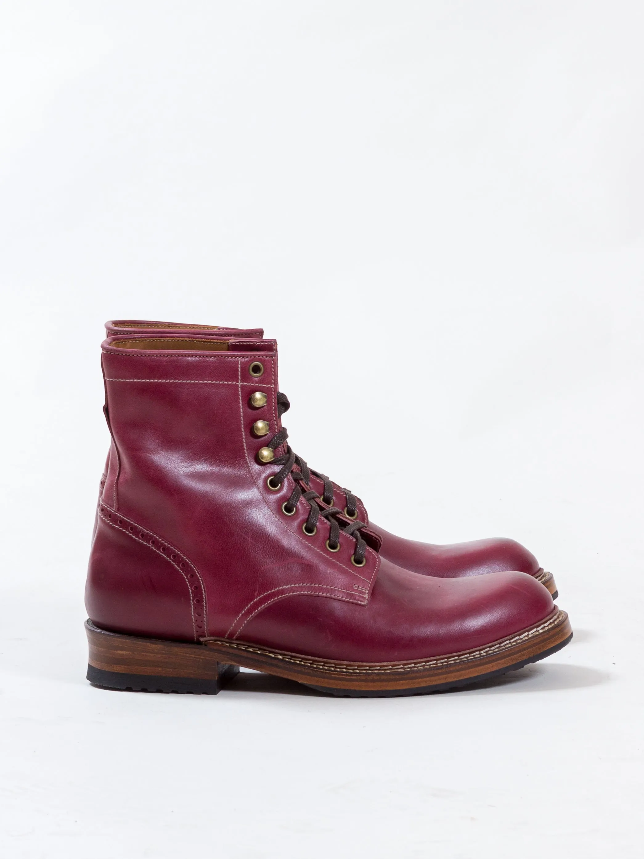 Bright Shoemakers, Combat Boot Horse, Burgundy