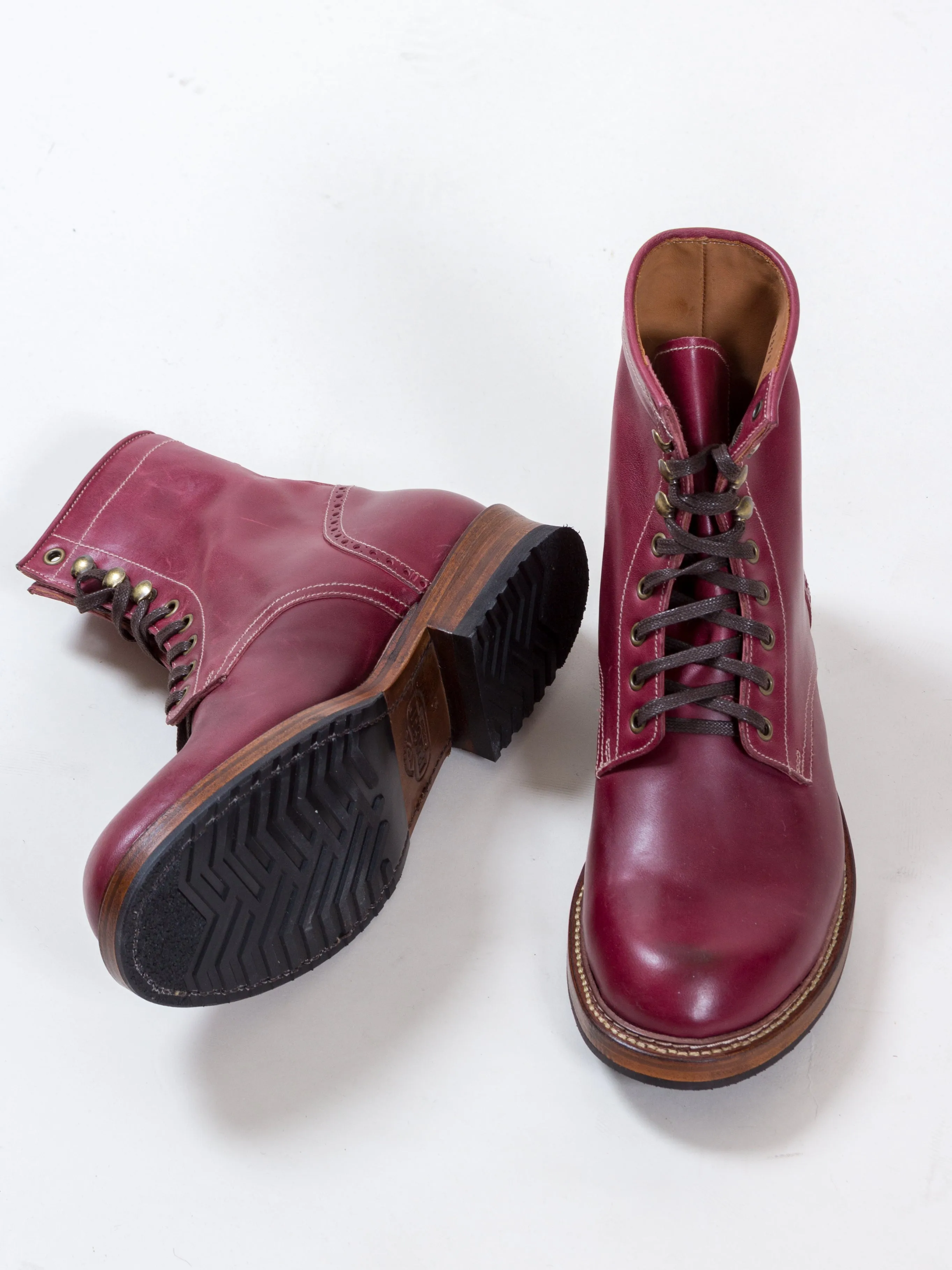 Bright Shoemakers, Combat Boot Horse, Burgundy