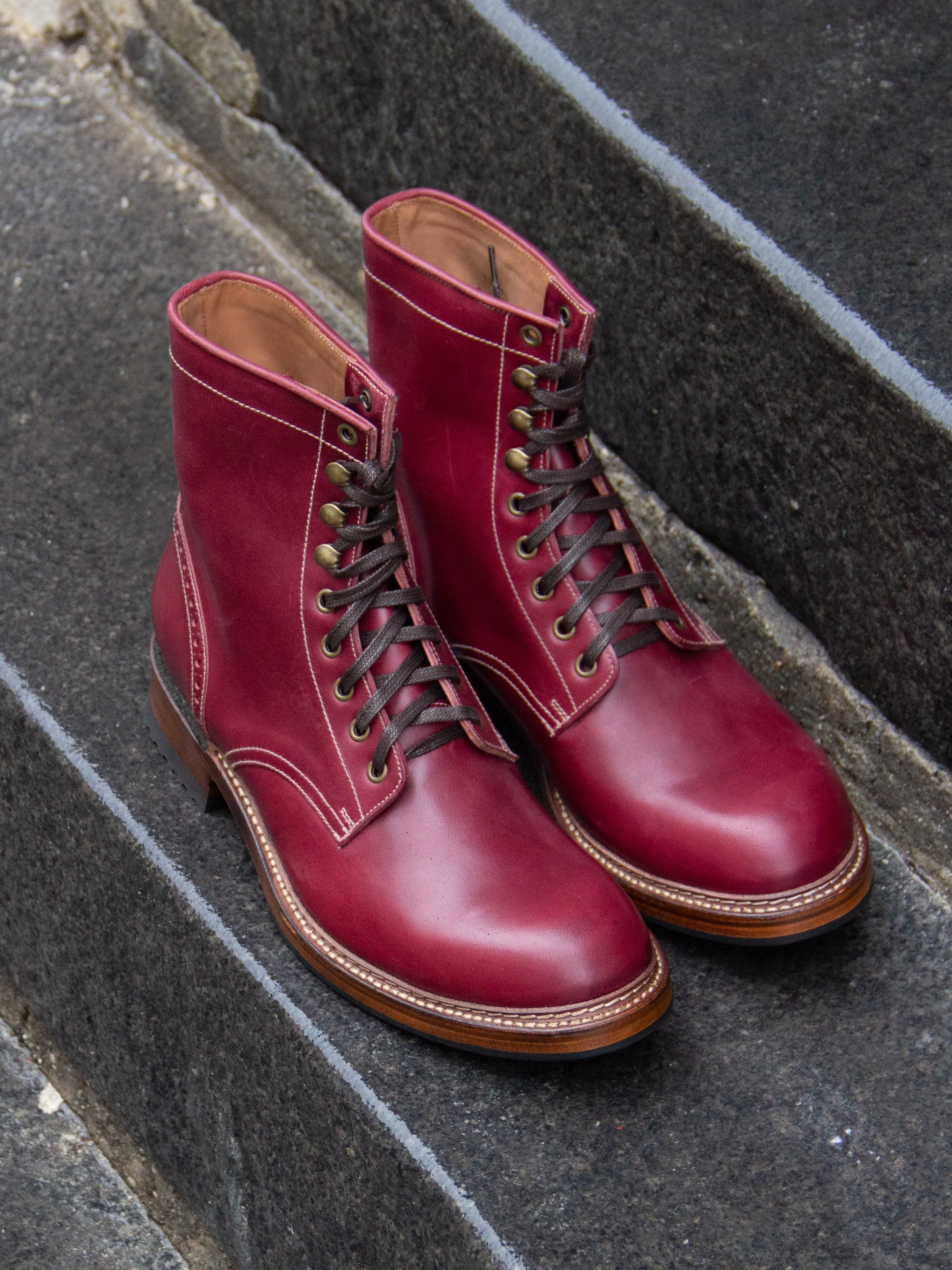 Bright Shoemakers, Combat Boot Horse, Burgundy