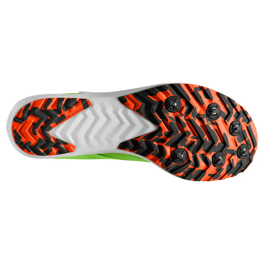 Brooks Draft XC (Unisex) - Green Gecko/Red Orange/White