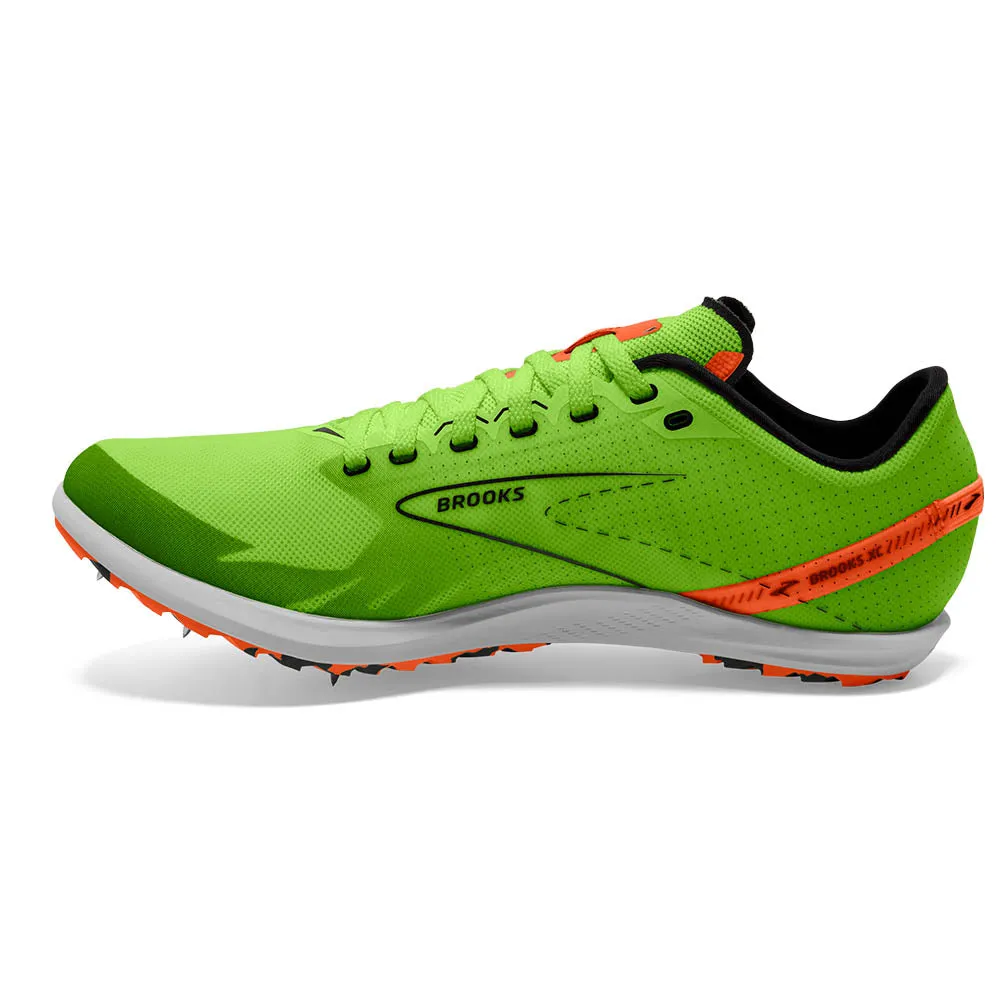 Brooks Draft XC (Unisex) - Green Gecko/Red Orange/White