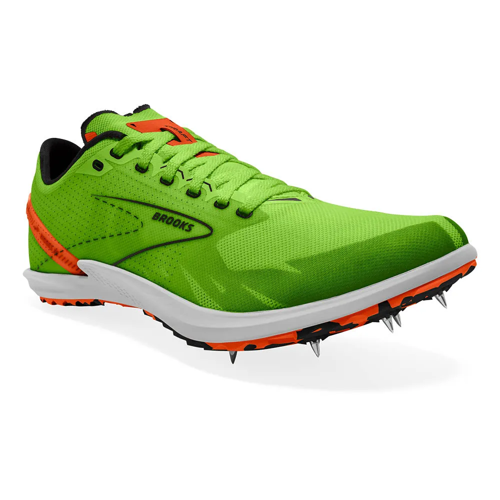 Brooks Draft XC (Unisex) - Green Gecko/Red Orange/White