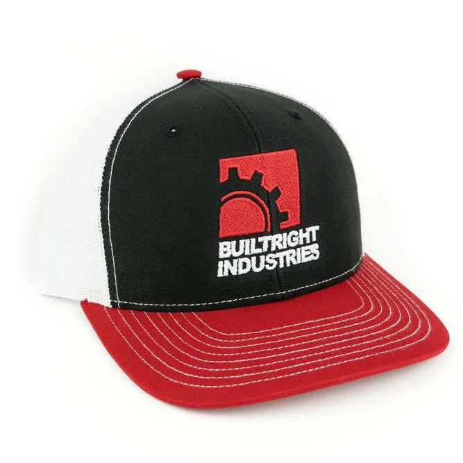 BuiltRight Industries Gearbox Logo Hat - Red, White and Black