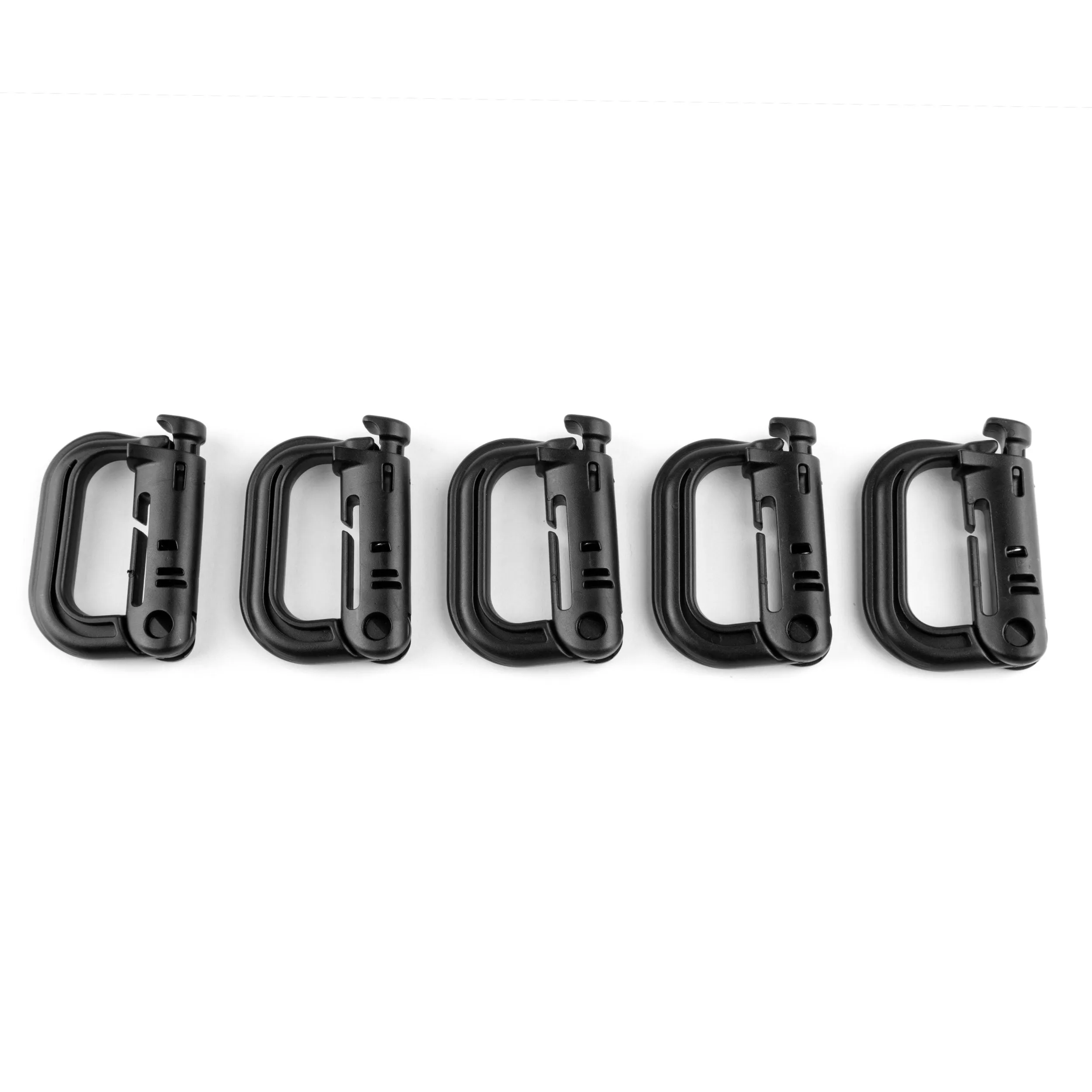 Carabiner - Black | Button Locking - 5pc Kit