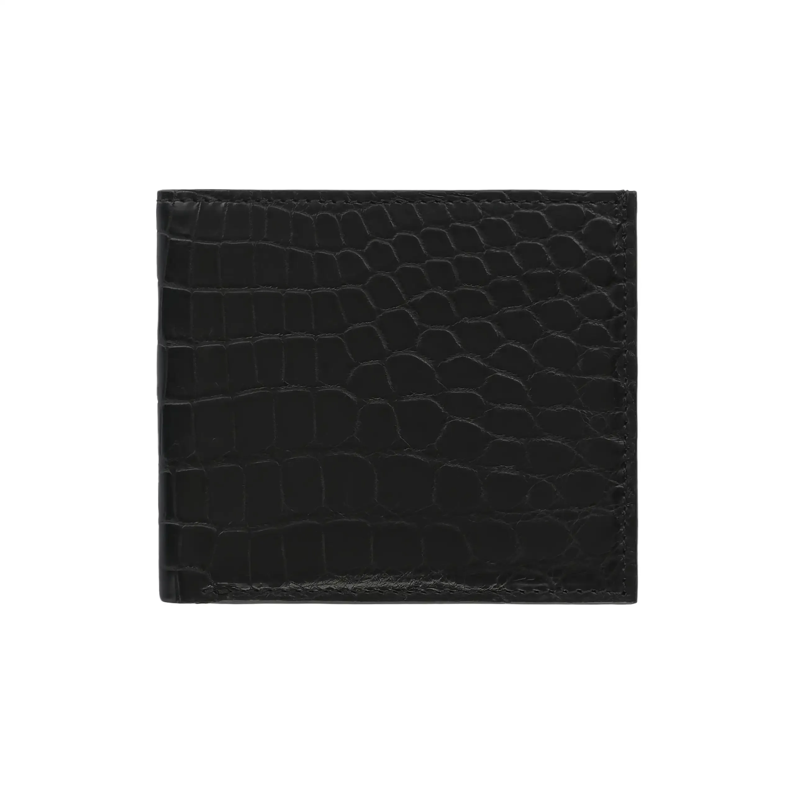 Card Slot Leather Wallet in Black