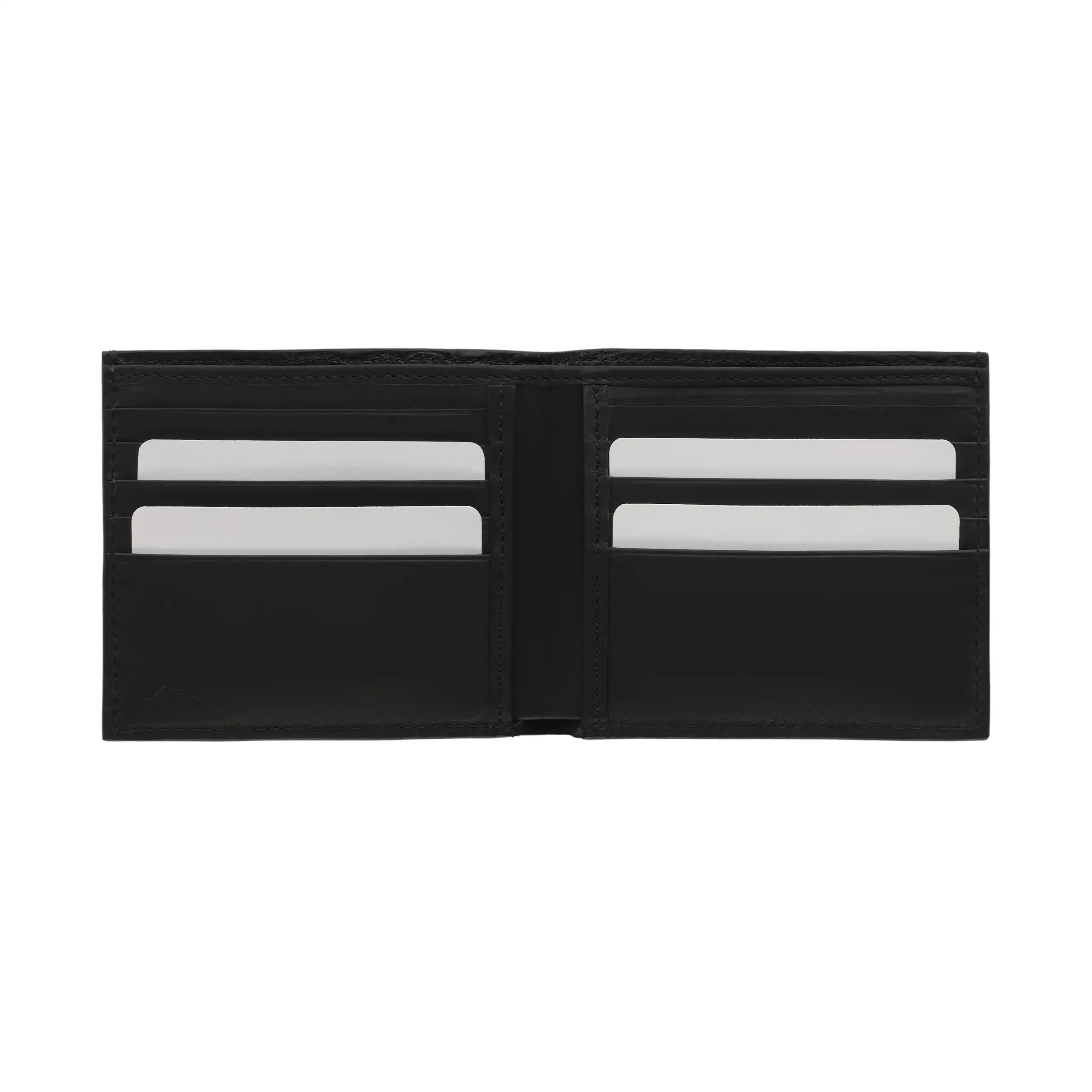 Card Slot Leather Wallet in Black