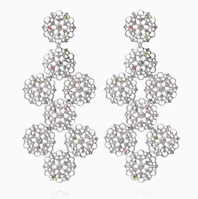 Caroline Svedbom Florence Statement Earrings Rhodium