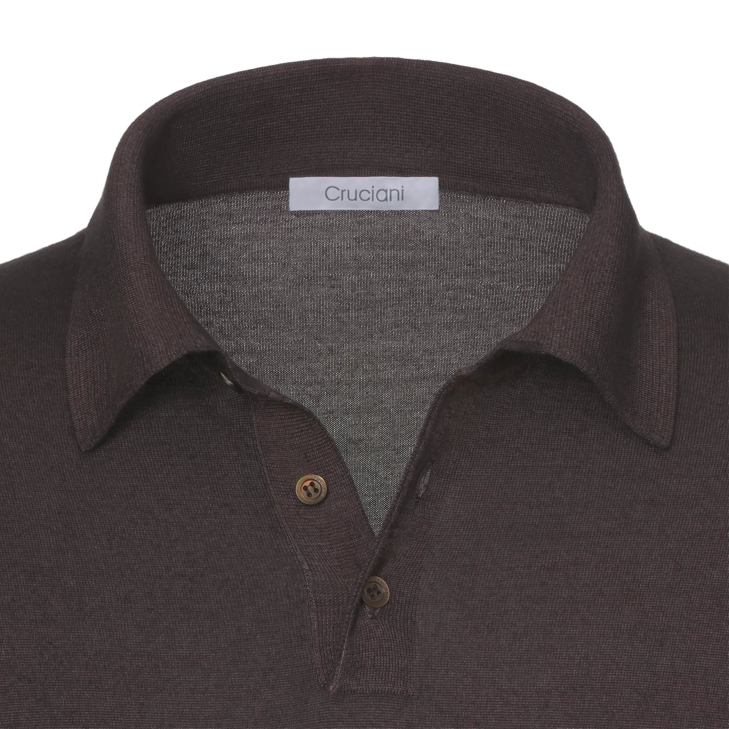 Cashmere and Silk Sweater Polo Shirt in Wild Brown