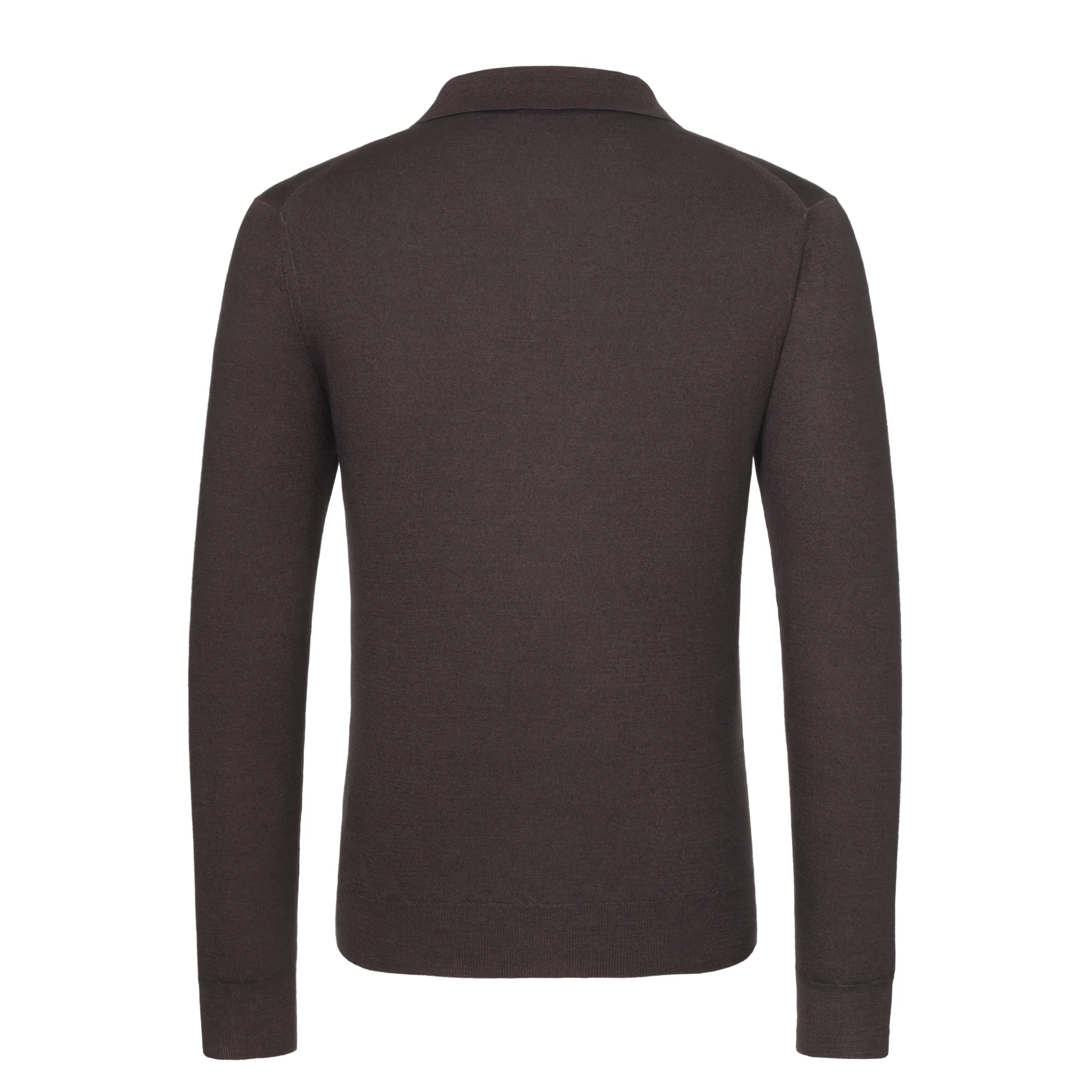 Cashmere and Silk Sweater Polo Shirt in Wild Brown