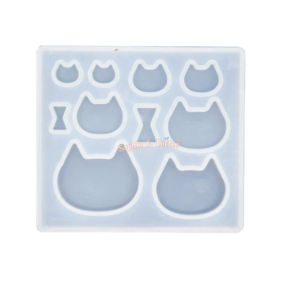 Cat Kitty with Bow Silicone Mold