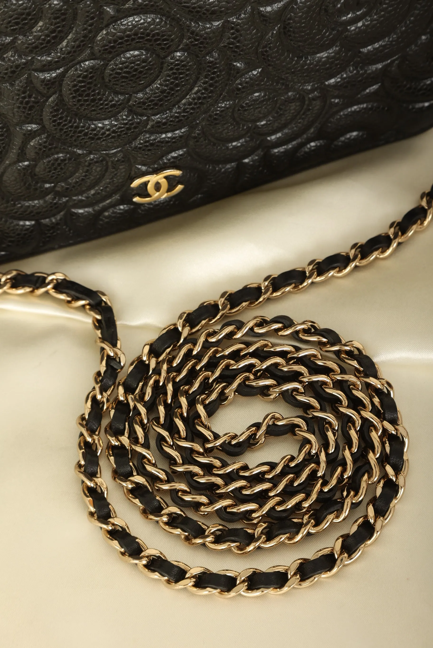 Chanel 2020 Caviar Camellia Wallet on Chain