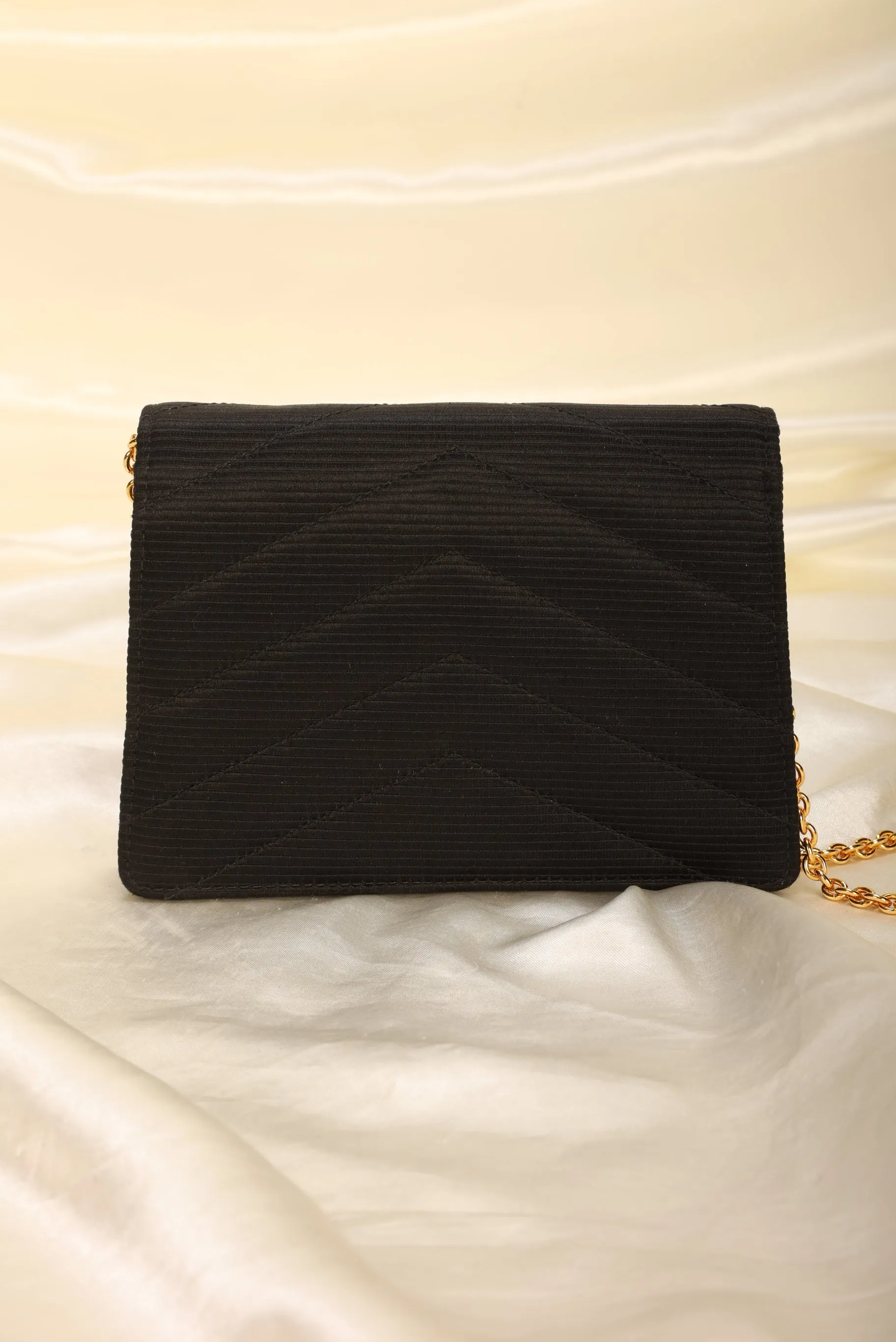 Chanel Chevron Satin Mini Flap Bag