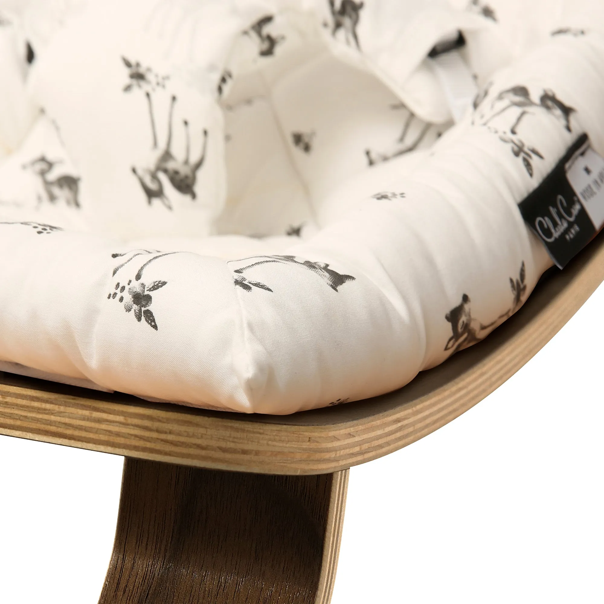 Charlie Crane LEVO Baby Rocker - Walnut with Fawn Cushion