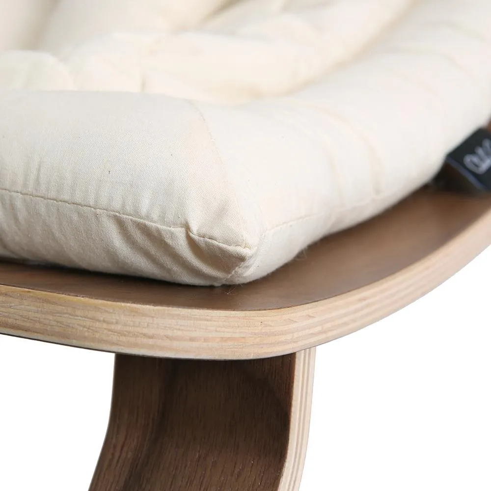 Charlie Crane LEVO Baby Rocker - Walnut with Organic Milk Cushion