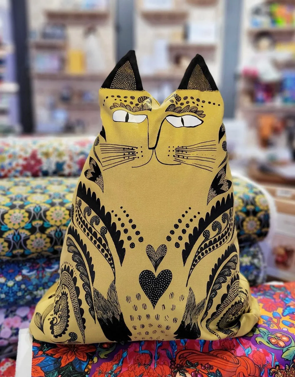 Chartreuse Kitty Cushion, Lush Designs