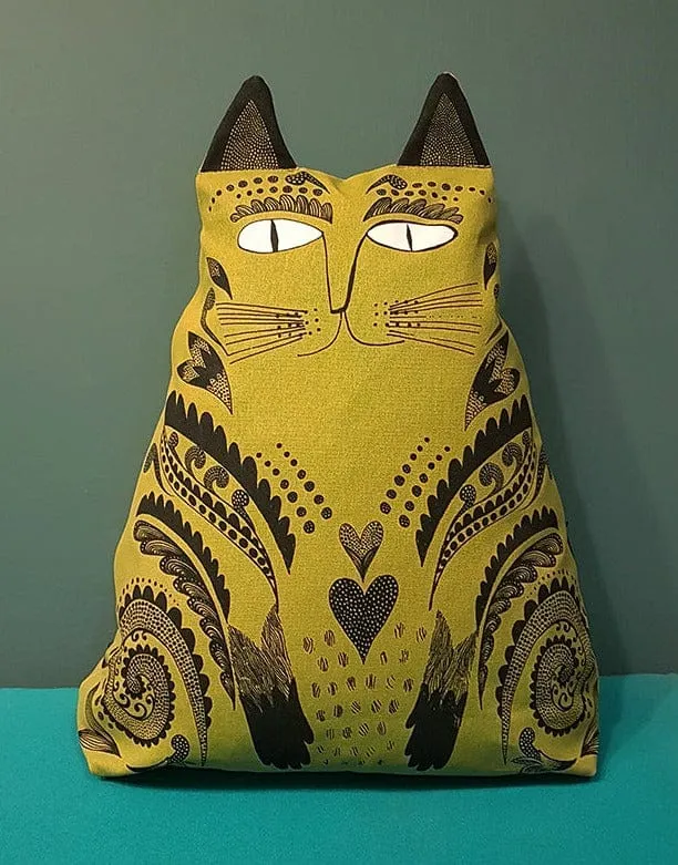 Chartreuse Kitty Cushion, Lush Designs