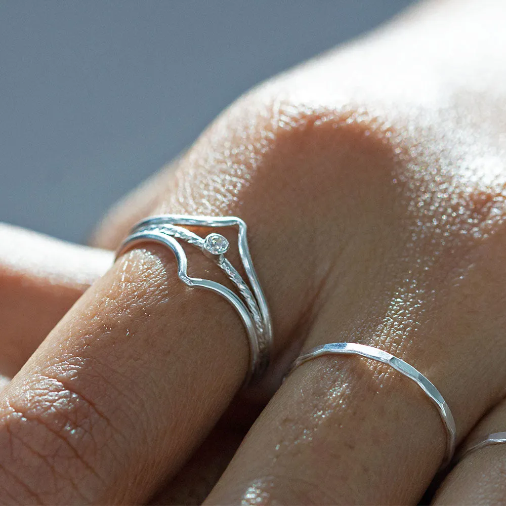 Chevron Ring Silver