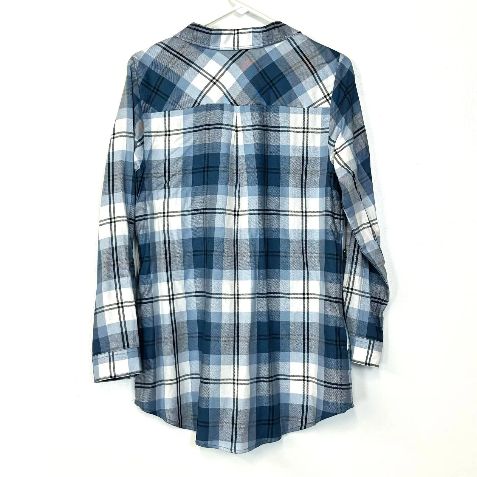 Christopher & Banks | Womens Plaid Top L/s | Color: Blue/White | Size: S