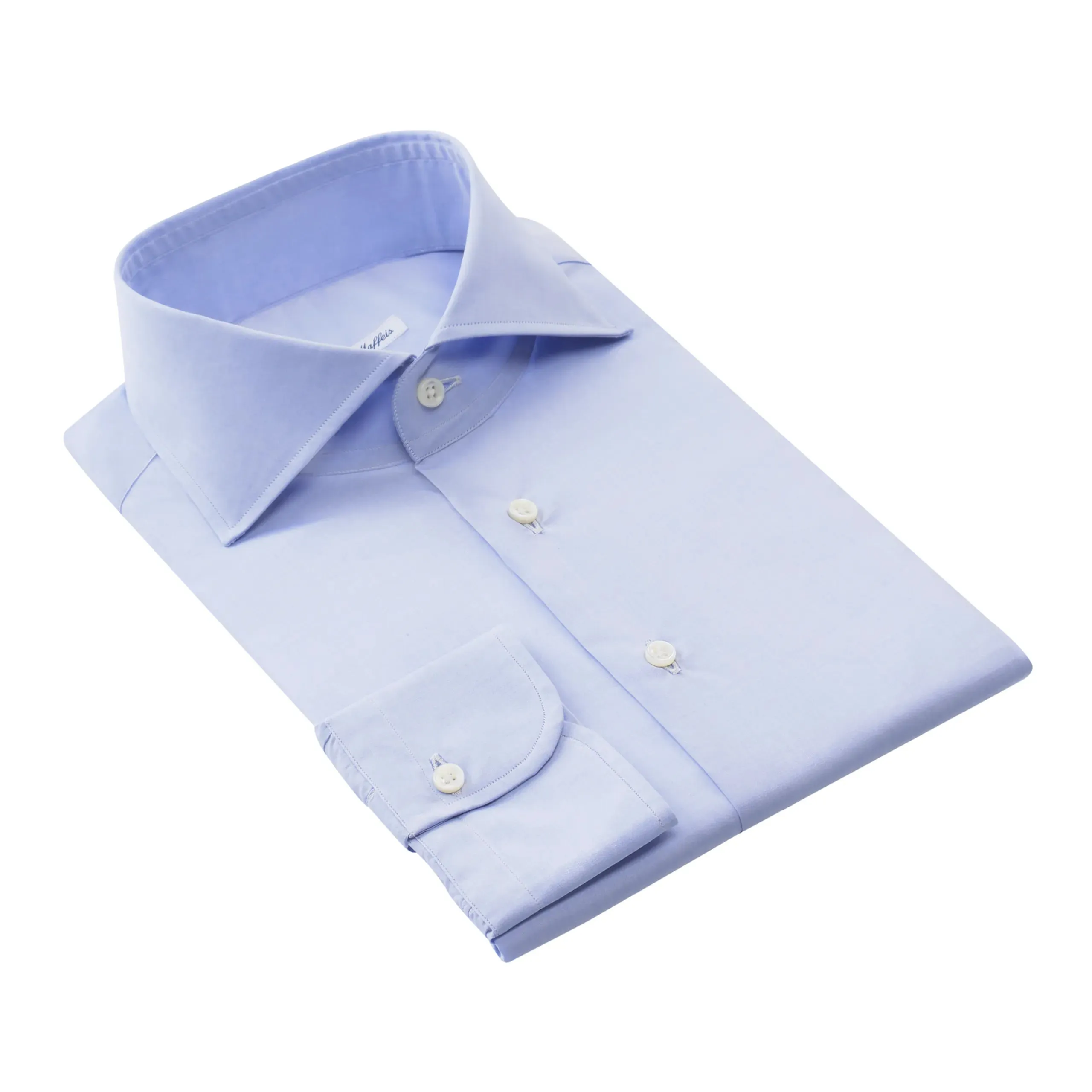 Classic Cotton Light Blue Shirt with Cutaway Collar