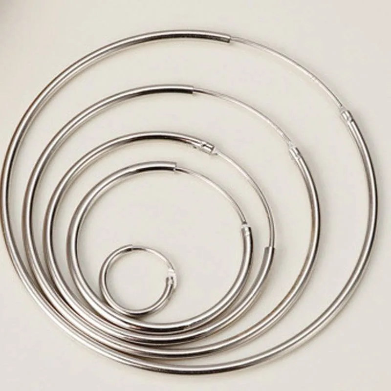 Classic Hoop Earrings Sterling Silver All Sizes