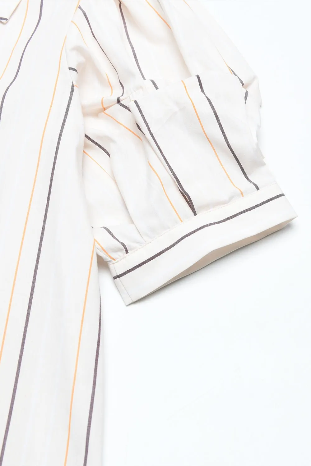 Commuter Puff Sleeve Stripe Shirts for Women