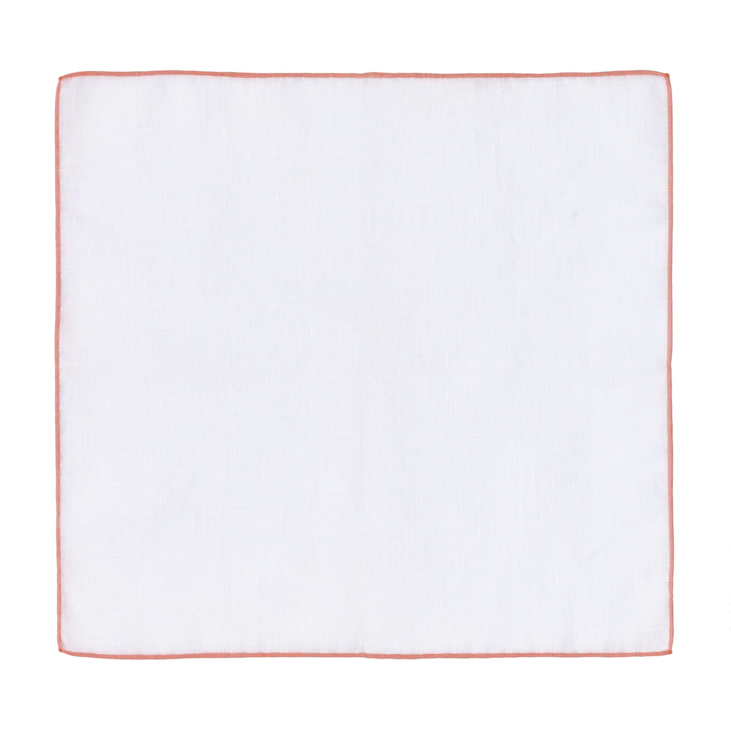 Cotton-Linen Pocket Square in White and Orange